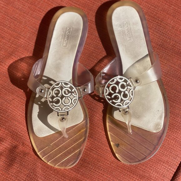 COACH size 9 clear jelly sandal - Picture 1 of 6